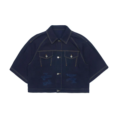 ADER ERROR Loose Fit Raglan Short-Sleeve Denim Jacket Blue BN01SSJK1601BL