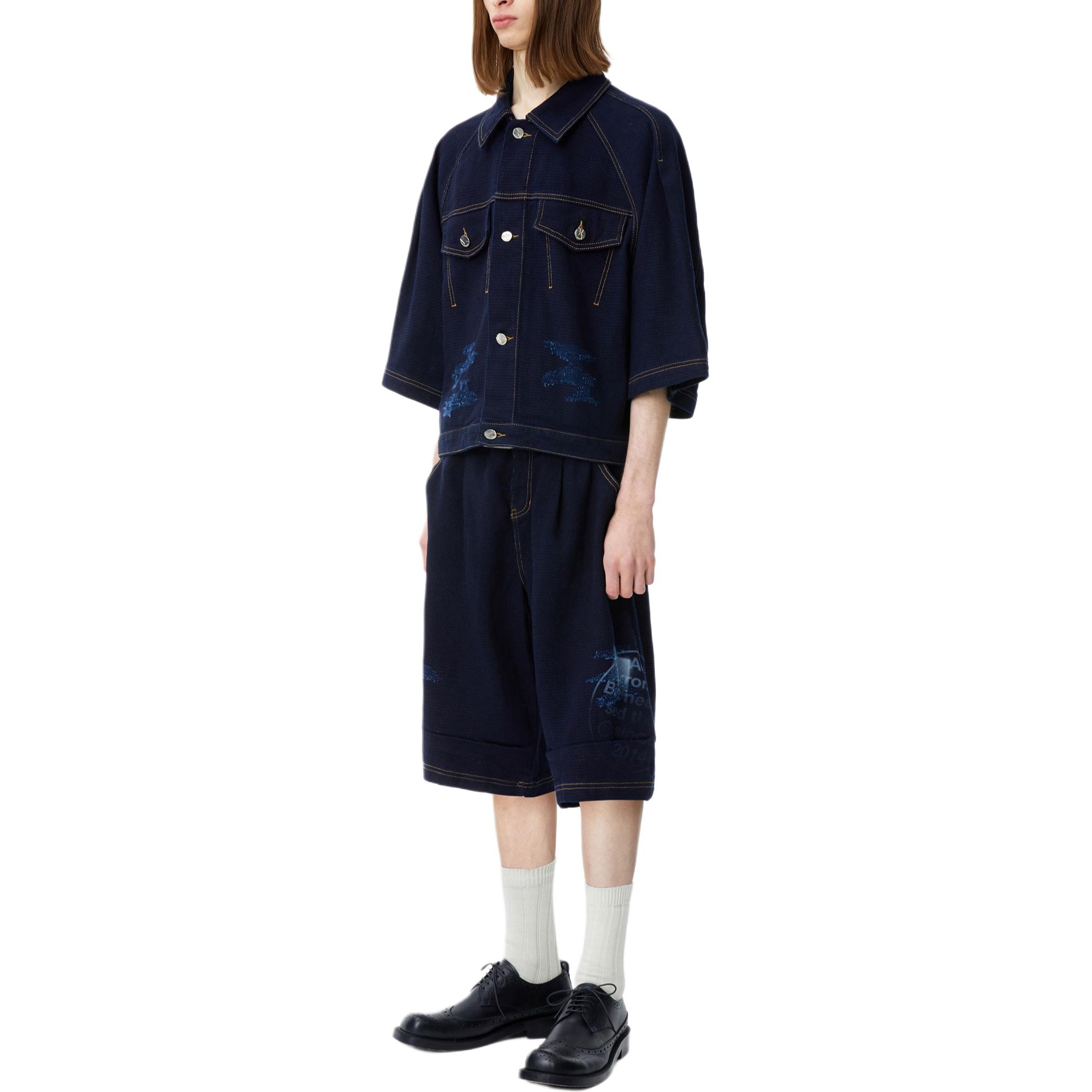 Shop ADER ERROR 寬鬆版短袖牛仔外套 藍色 BN01SSJK1601BL
