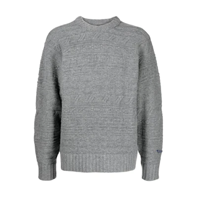 ADER ERROR Solid Color Crewneck Pullover Sweater - Grey BMADFWKT0305