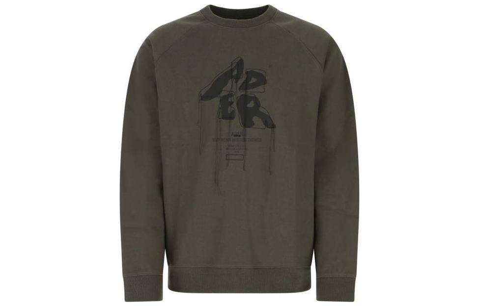 ADER ERROR Alphabet Print Crewneck Sweatshirt Olive Green Autumn Edition AW21BKAFWSW04K