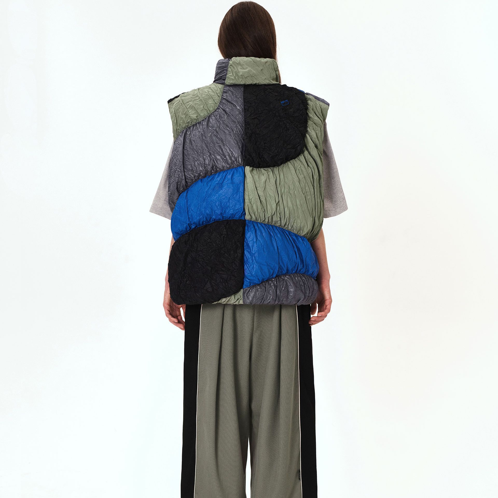 Purchase ADER ERROR不对称拼接混合面料背心男女同款卡其色 BMADFWDW0402MU