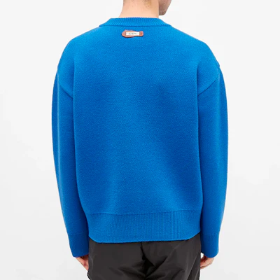 ADER ERROR AW20 Oversized Logo Wool Pullover Sweater Unisex Blue. BTAFWLK21BL Shop ADER ERROR AW20 Oversized Logo Wool Pullover Sweater Unisex Blue. BTAFWLK21BL