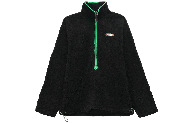 ADER ERROR Black Zip Pullover Fleece Sweatshirt BTAFWLT03BK