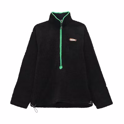 ADER ERROR Black Zip Pullover Fleece Sweatshirt BTAFWLT03BK
