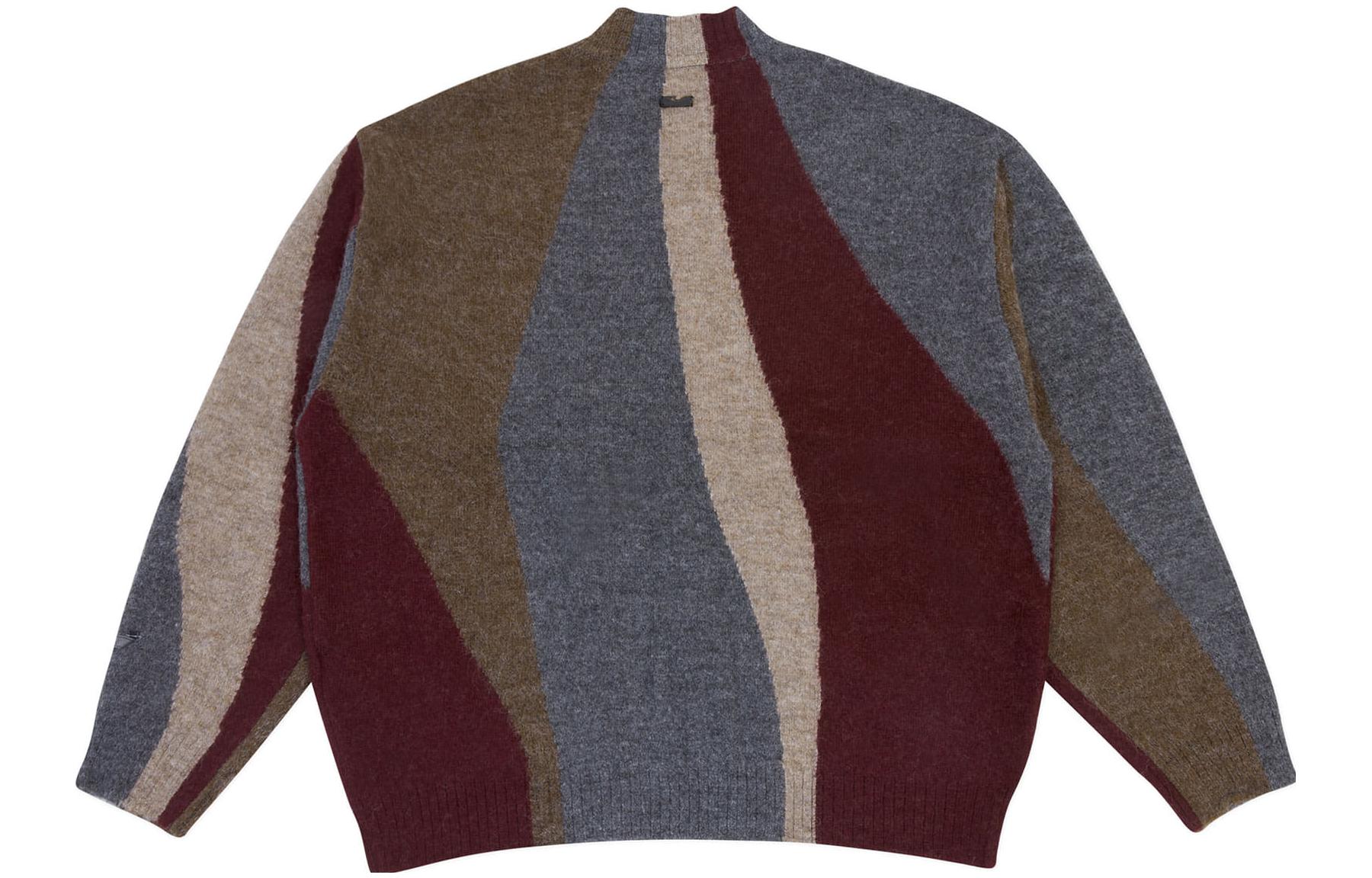 Lookbook ADER ERROR Sweater Rajut Blok Warna Coklat Oversized Unisex Kasual Pullover. BMADFWKT0302BR