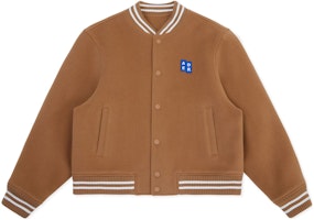 ADER ERROR Button Patch Letterman Jacket Unisex Camel Color BM42FYJK0504CM ADER ERROR Button Patch Letterman Jacket Unisex Camel Color BM42FYJK0504CM