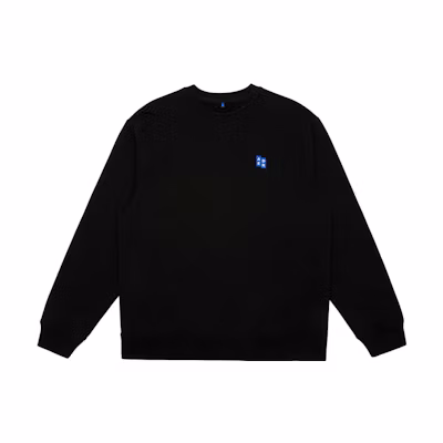 ADER ERROR Embroidered Tag Crewneck Sweatshirt Unisex Black BMSGFYSW0101BK