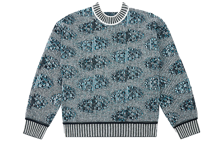 Order ADER ERROR FW21 Blue Wool Crewneck Sweater Unisex Long Sleeve Pullover BKAFWLK06GR