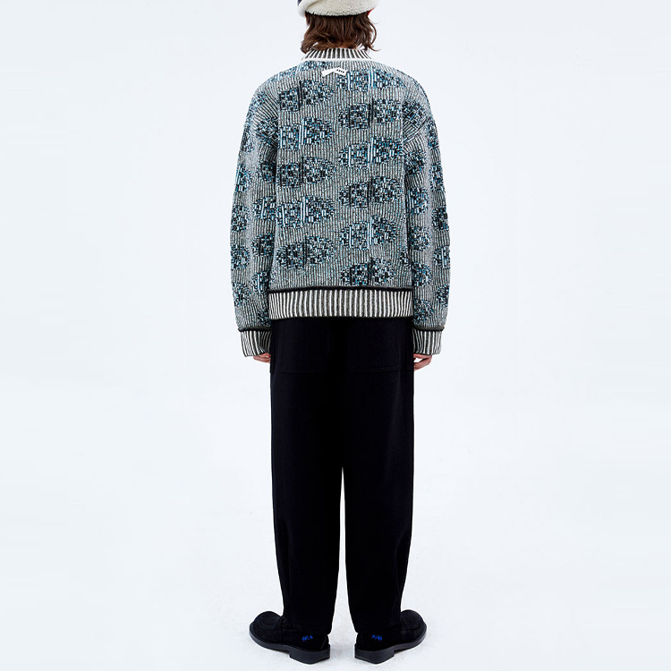 Purchase ADER ERROR FW21 Blue Wool Crewneck Sweater Unisex Long Sleeve Pullover BKAFWLK06GR