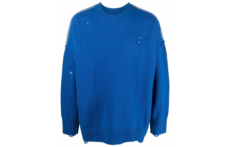 Order ADER ERROR FW21 蓝色羊毛Logo男女同款套头毛衣 AW21BKAFWLK04BLUE