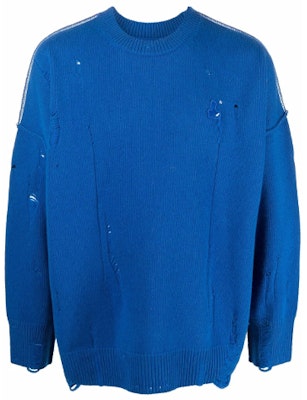 ADER ERROR FW21 蓝色羊毛Logo男女同款套头毛衣 AW21BKAFWLK04BLUE Order ADER ERROR FW21 蓝色羊毛Logo男女同款套头毛衣 AW21BKAFWLK04BLUE