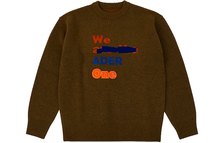 Order ADER ERROR FW21 Graffiti Logo Knit Sweater Unisex Brown Pullover BKAFWLK10KK