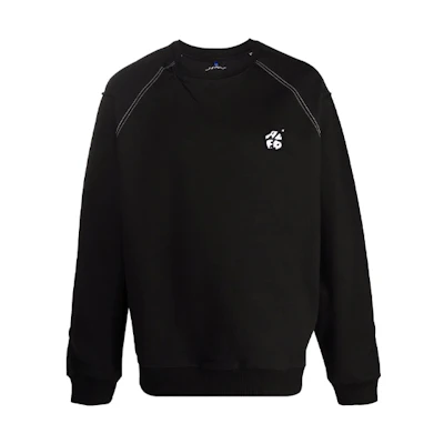 ADER ERROR FW21 Logo Cotton-Blend Crewneck Pullover Sweatshirt Unisex Black BKAFWSW05BK
