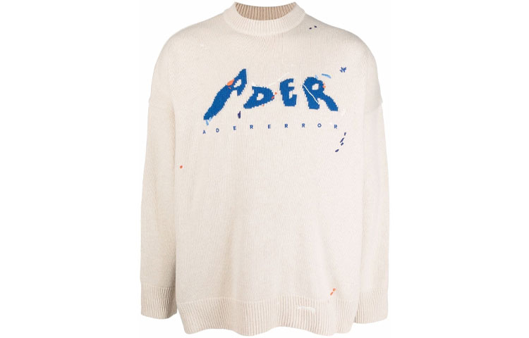 Order ADER ERROR FW21 Logo Letter Printed Pullover Sweater Unisex White BKAFWLK07OT