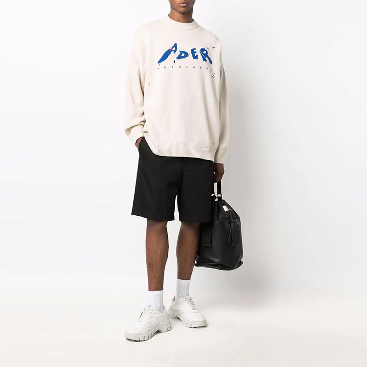 Lookbook ADER ERROR FW21 Logo Letter Printed Pullover Sweater Unisex White BKAFWLK07OT