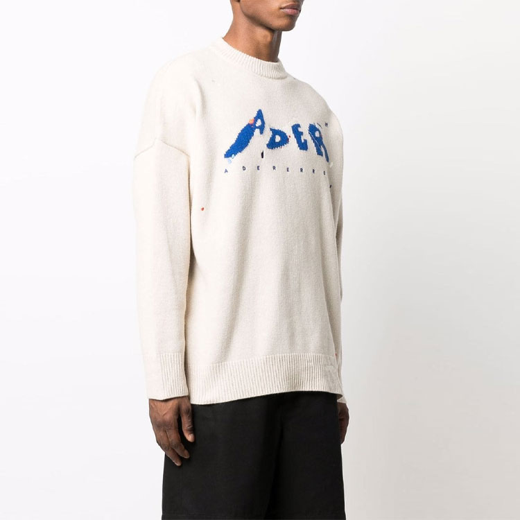 Purchase ADER ERROR FW21 Logo Letter Printed Pullover Sweater Unisex White BKAFWLK07OT