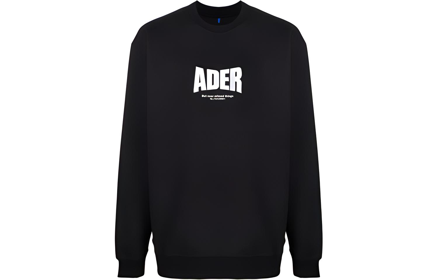 ADER ERROR FW21 Logo Print Crewneck Sweatshirt Black BT1FWSW01BK2