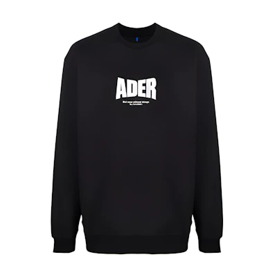 ADER ERROR FW21 Logo Print Crewneck Sweatshirt Black BT1FWSW01BK2