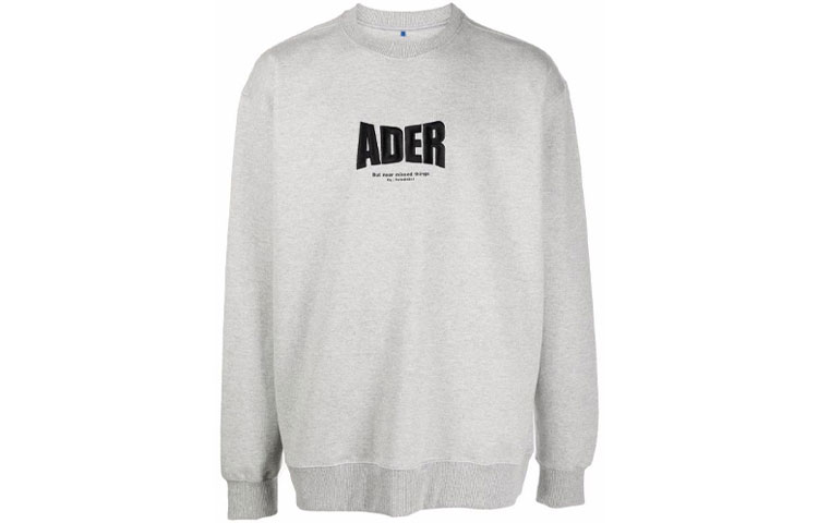 ADER ERROR FW21 Logo Print Crewneck Sweatshirt Unisex Grey BT1FWSW01GR2