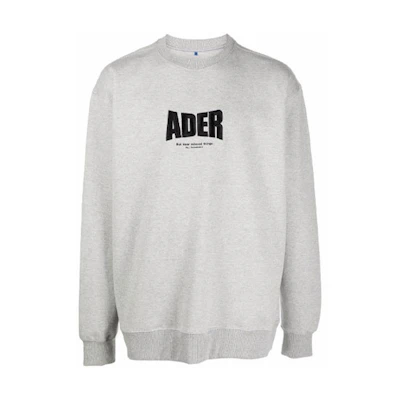 ADER ERROR FW21 Logo Print Crewneck Sweatshirt Unisex Grey BT1FWSW01GR2