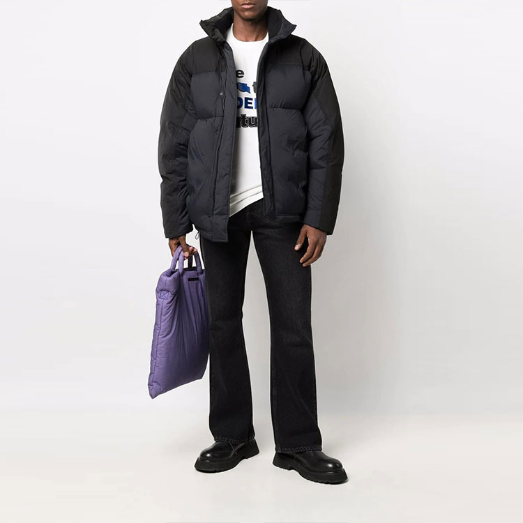 Shop ADER ERROR FW21 Jaket Musim Sejuk Quilted Down Unisex Hitam BKAFWDW01BK