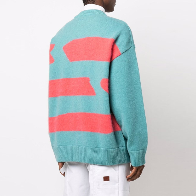 Details for ADER ERROR FW21 Striped Print Wool Sweater Unisex Blue AW21BKAFWLK08
