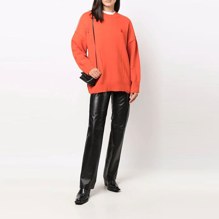 Lookbook ADER ERROR FW21 男女通用橙色羊毛刺繡標誌毛衣。 AW21BKAFWLK04O