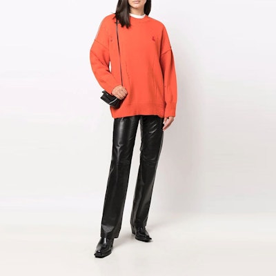 ADER ERROR FW21 男女通用橙色羊毛刺繡標誌毛衣。 AW21BKAFWLK04O Lookbook ADER ERROR FW21 男女通用橙色羊毛刺繡標誌毛衣。 AW21BKAFWLK04O