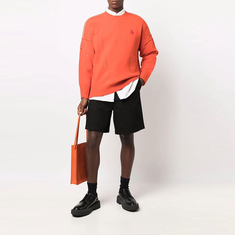 Shop ADER ERROR FW21 男女通用橙色羊毛刺繡標誌毛衣。 AW21BKAFWLK04O