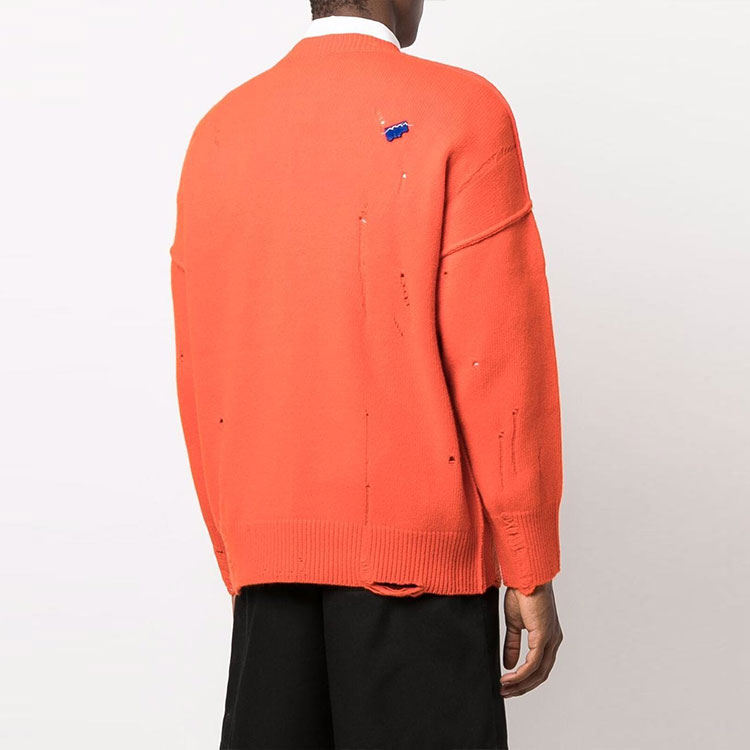 Purchase ADER ERROR FW21 男女通用橙色羊毛刺繡標誌毛衣。 AW21BKAFWLK04O