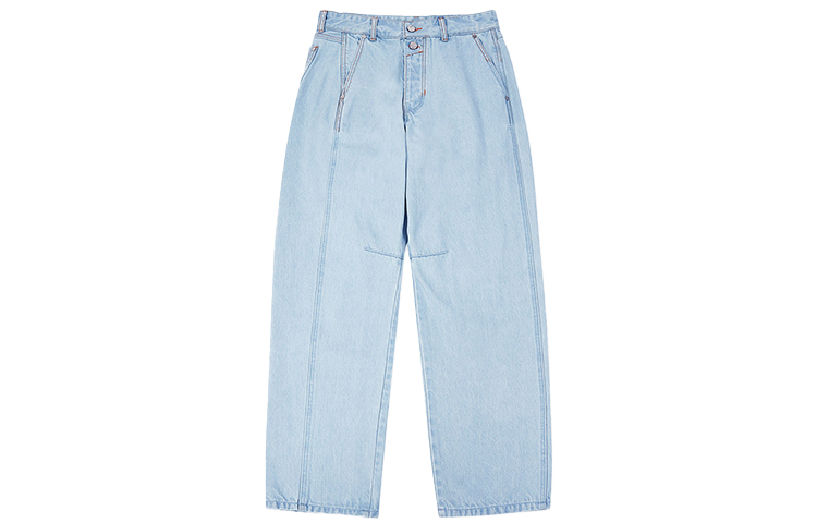 ADER ERROR FW21 Washed Double-Buckle Denim Pants Unisex Light Blue BKAFWJE05SB