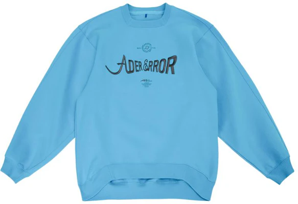 ADER ERROR FW22 字母标志印花蓝色男款宽松套头卫衣 BLAFWSW07SB Buy ADER ERROR FW22 字母标志印花蓝色男款宽松套头卫衣 BLAFWSW07SB