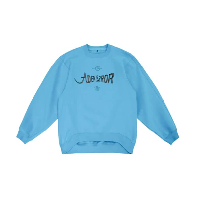 ADER ERROR FW22 Letter Logo Printed Oversized Pullover Sweatshirt Blue Men BLAFWSW07SB