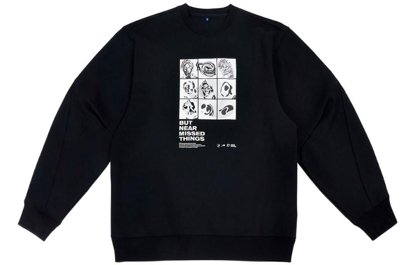 ADER ERROR FW22 Oversized Crewneck Pullover Sweatshirt Black BLAFWSW09BK