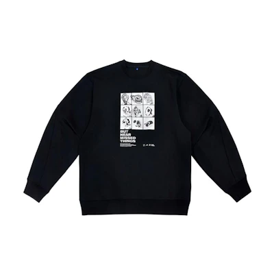 ADER ERROR FW22 Oversized Crewneck Pullover Sweatshirt Black BLAFWSW09BK
