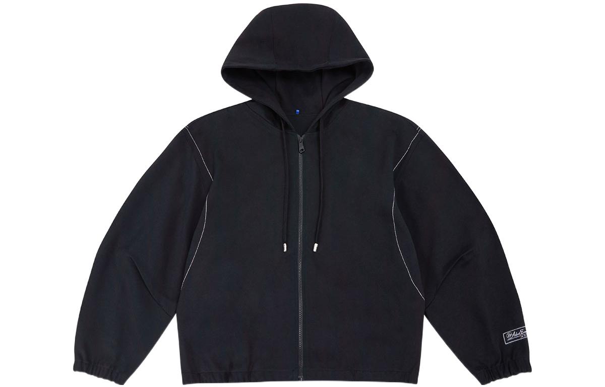 ADER ERROR FW22 Solid Logo Hooded Zip Jacket Black Unisex BLAFWJP18BK
