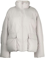 ADER ERROR FW22 Unisex Logo Puffer Jacket Cement Grey with Pocket and Stand Collar BLAFWDW01BG ADER ERROR FW22 Unisex Logo Puffer Jacket Cement Grey with Pocket and Stand Collar BLAFWDW01BG