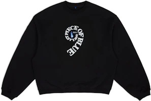 ADER ERROR FW23 9th Anniversary Letter Print Black Crewneck Sweatshirt Unisex BM04FWSW0101BK ADER ERROR FW23 9th Anniversary Letter Print Black Crewneck Sweatshirt Unisex BM04FWSW0101BK