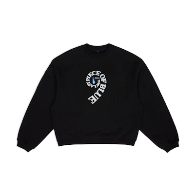 ADER ERROR FW23 9th Anniversary Letter Print Black Crewneck Sweatshirt Unisex BM04FWSW0101BK