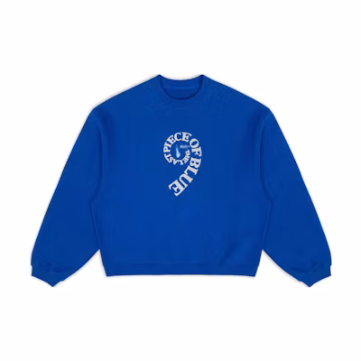 ADER ERROR FW23 9th Anniversary Letter Print Crewneck Sweatshirt Blue Unisex BM04FWSW0101BL