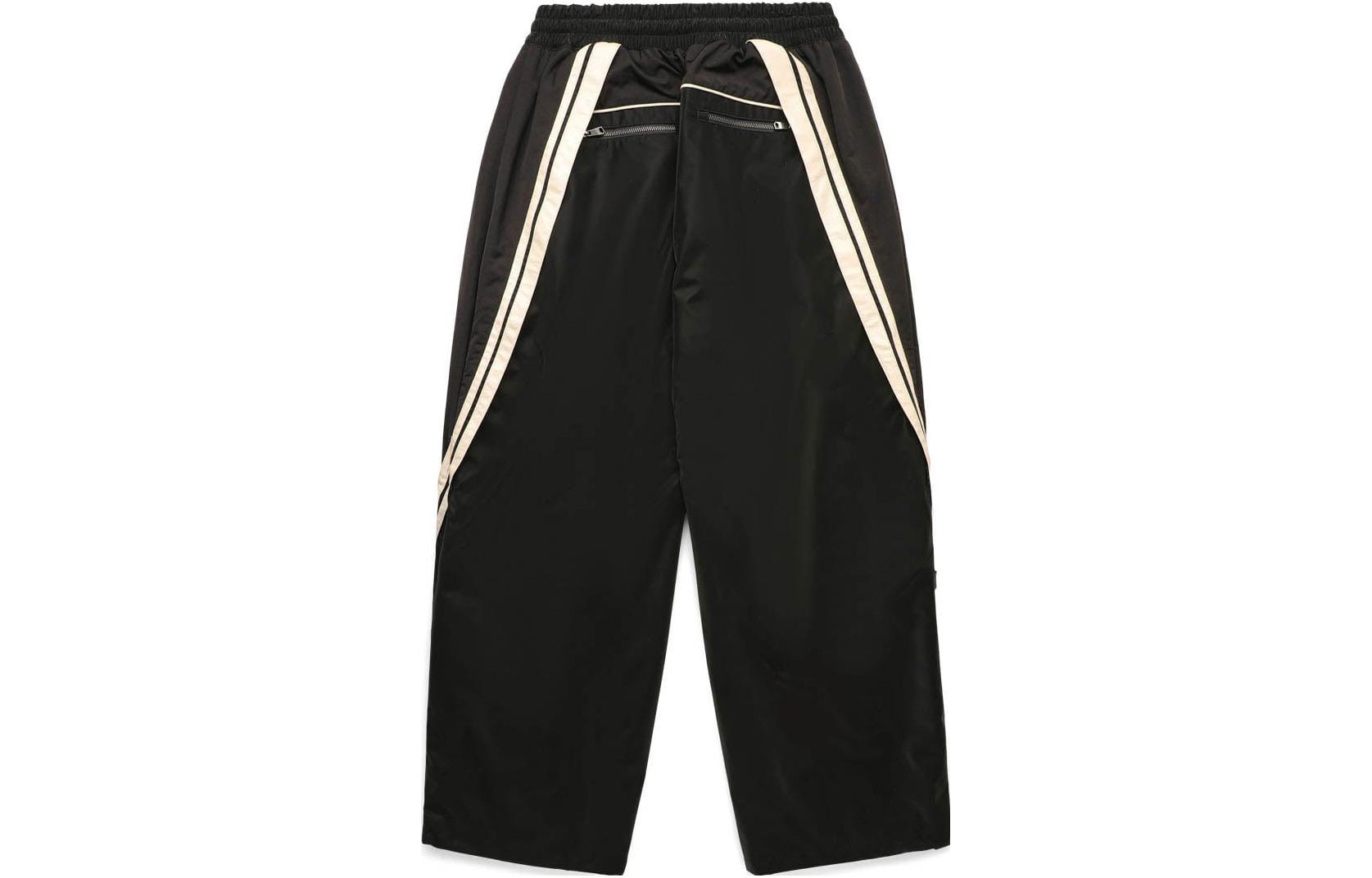 ADER ERROR FW23 Black Straight-Leg Pants with Zipper Pockets Unisex Casual Style. BMADFWBT0101BK