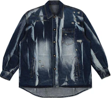 ADER ERROR FW23 Bleached Wrinkled Effect Button-Up Jacket Blue Unisex BMADFWJK0101BL ADER ERROR FW23 Bleached Wrinkled Effect Button-Up Jacket Blue Unisex BMADFWJK0101BL