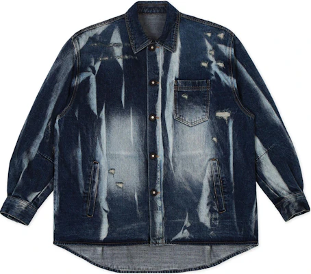 ADER ERROR FW23 Bleached Wrinkled Effect Button-Up Jacket Blue Unisex BMADFWJK0101BL Buy ADER ERROR FW23 Bleached Wrinkled Effect Button-Up Jacket Blue Unisex BMADFWJK0101BL