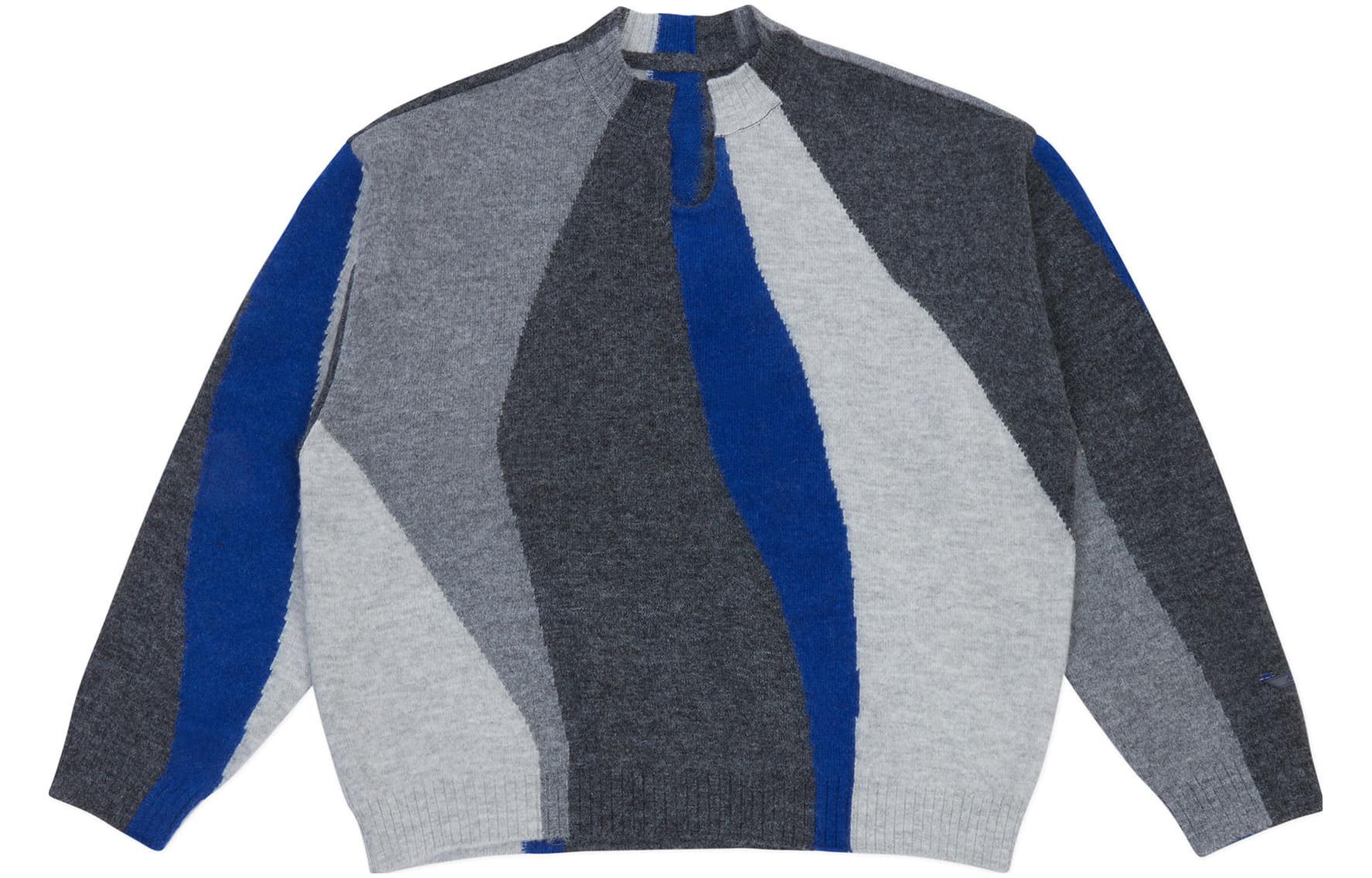 ADER ERROR FW23 Colorblock Oversized Knit Sweater Blue - . BMADFWKT0301BL