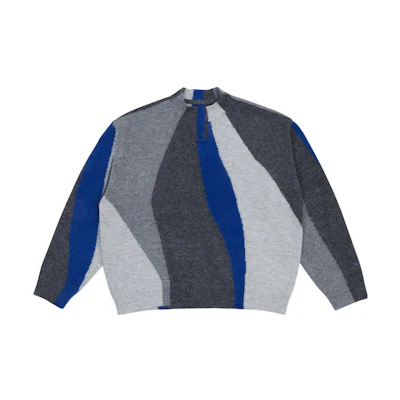 ADER ERROR FW23 Colorblock Oversized Knit Sweater Blue - . BMADFWKT0301BL