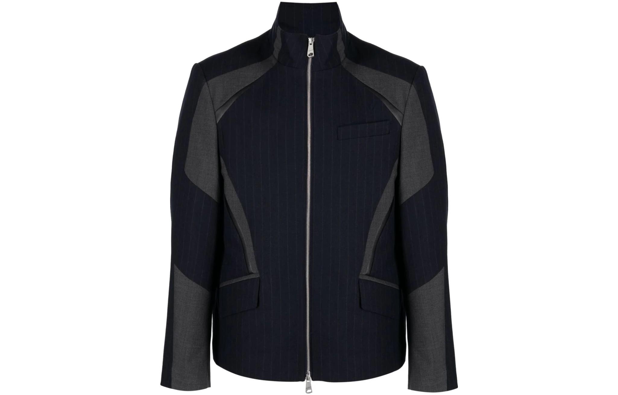 ADER ERROR FW23 Deconstructed Zip Jacket Navy Blue Mens BMADFWJK0403