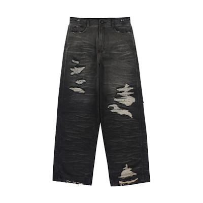 ADER ERROR FW23 Distressed Straight-Leg Jeans Black BMADFWJE0101BK