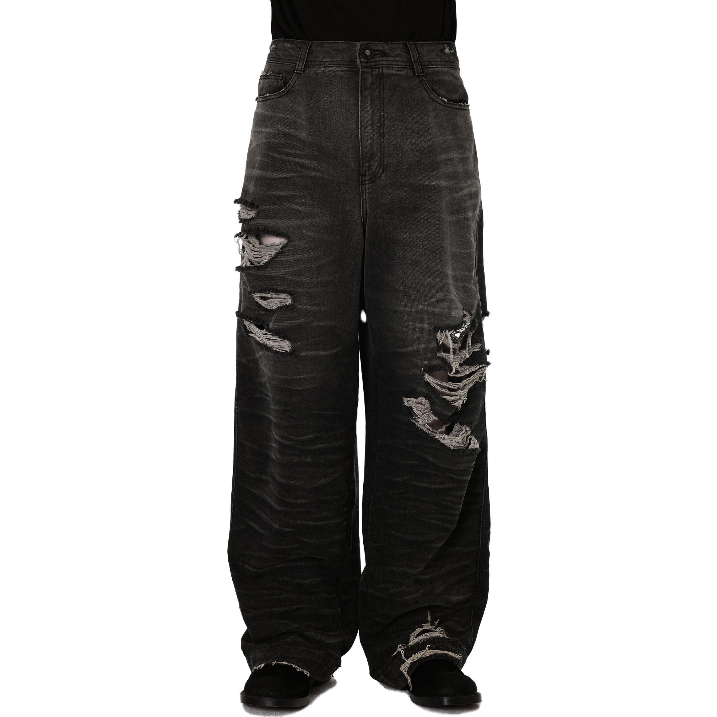 Shop ADER ERROR FW23 做舊直筒牛仔褲 黑色 BMADFWJE0101BK