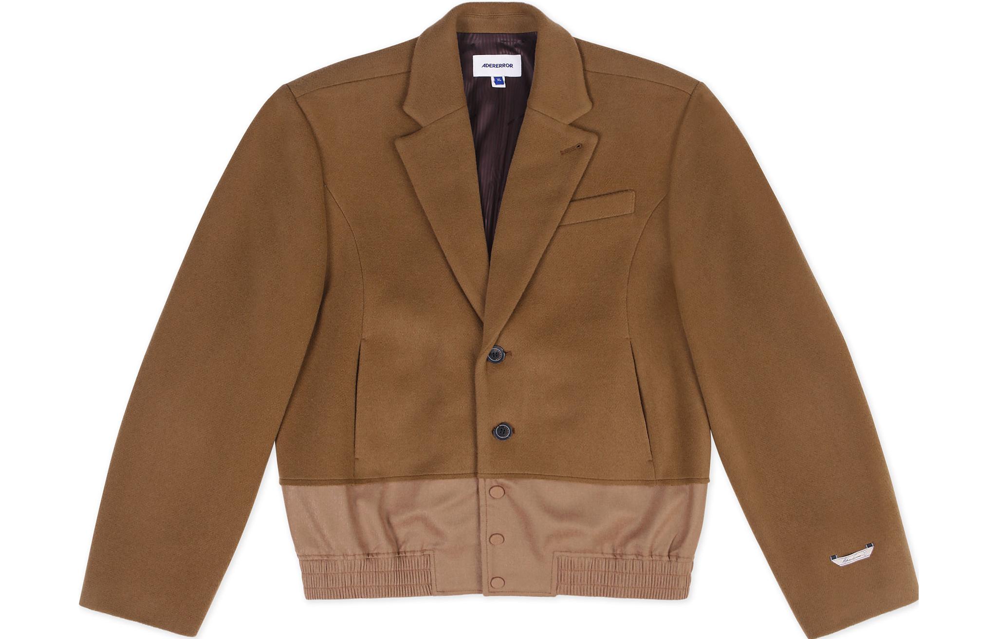 ADER ERROR FW23 Khaki Patchwork Stand Collar Jacket Unisex BMADFWBZ0102BR