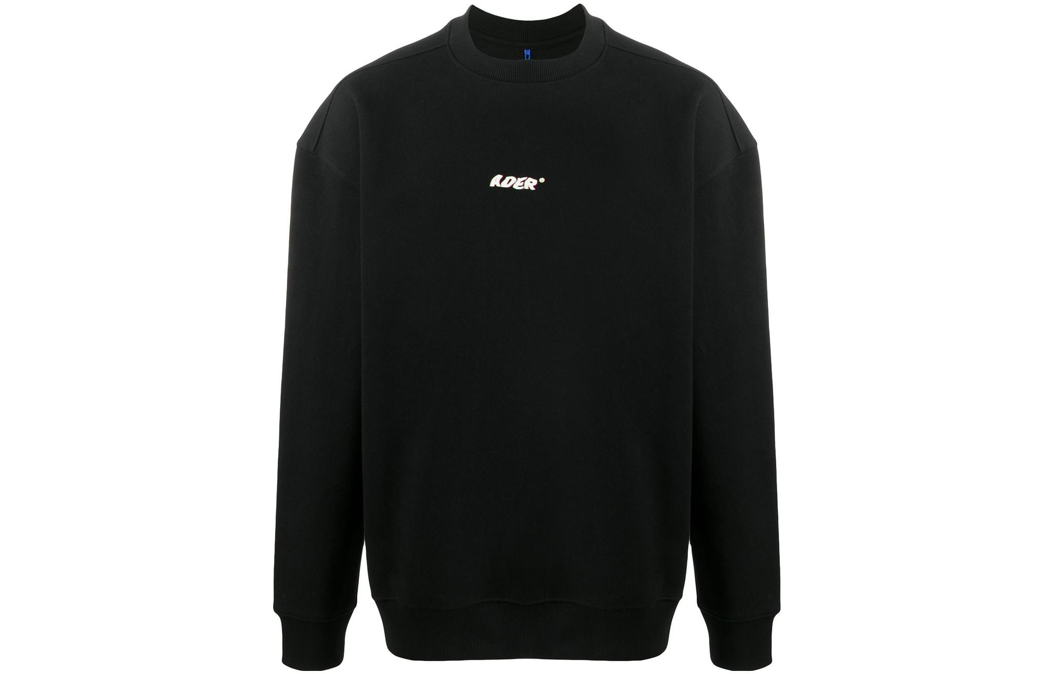 ADER ERROR FW23 Letter Print Pullover Hoodie Black 20ASSTO35BK1